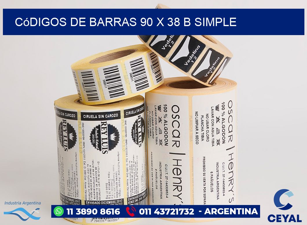 Códigos de Barras 90 x 38 b simple