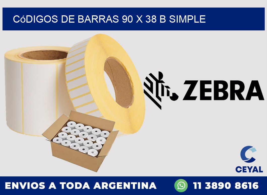 Códigos de Barras 90 x 38 b simple