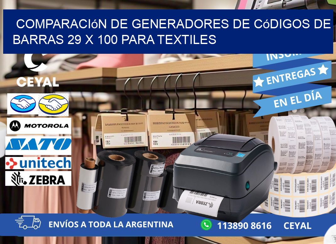 Comparación de Generadores de Códigos de Barras 29 x 100 para Textiles