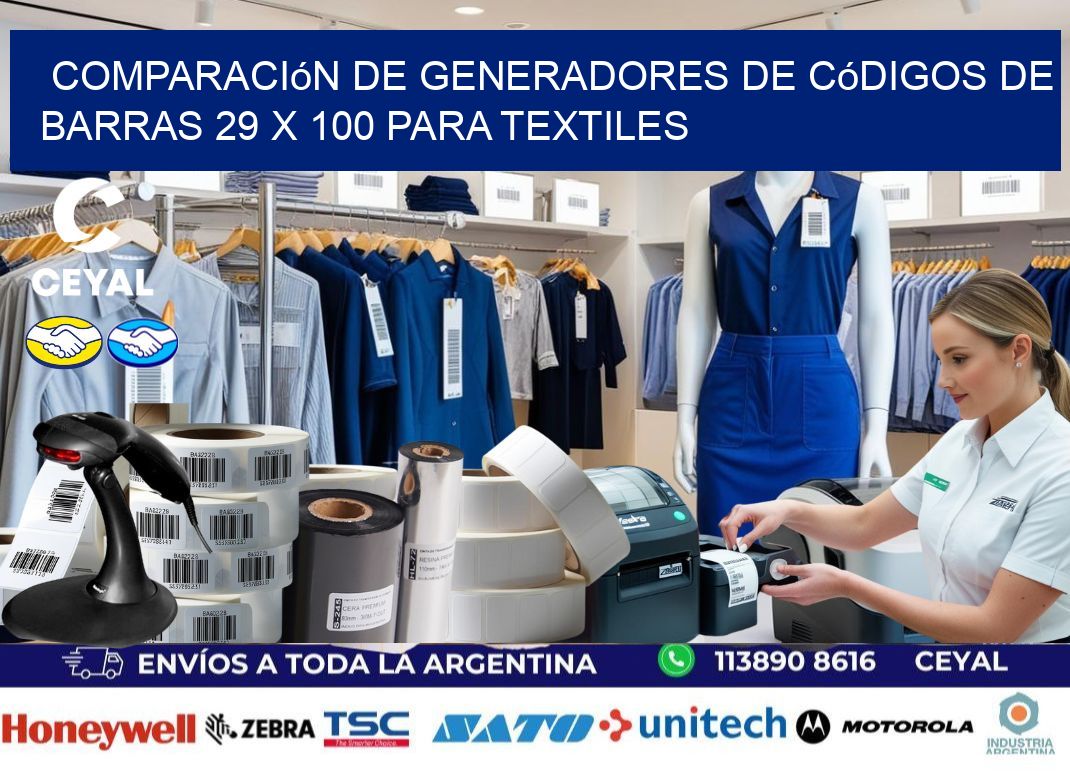 Comparación de Generadores de Códigos de Barras 29 x 100 para Textiles