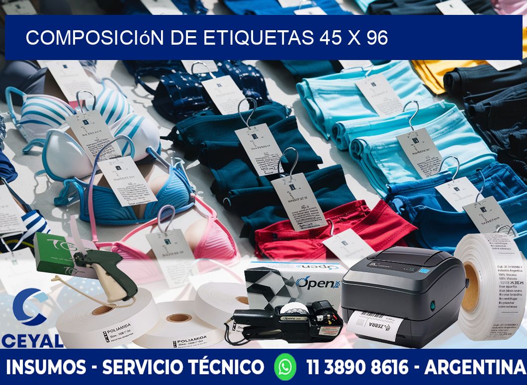 Composición de etiquetas 45 x 96