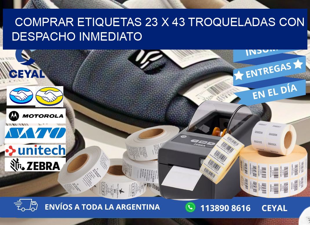 Comprar etiquetas 23 x 43 troqueladas con despacho inmediato