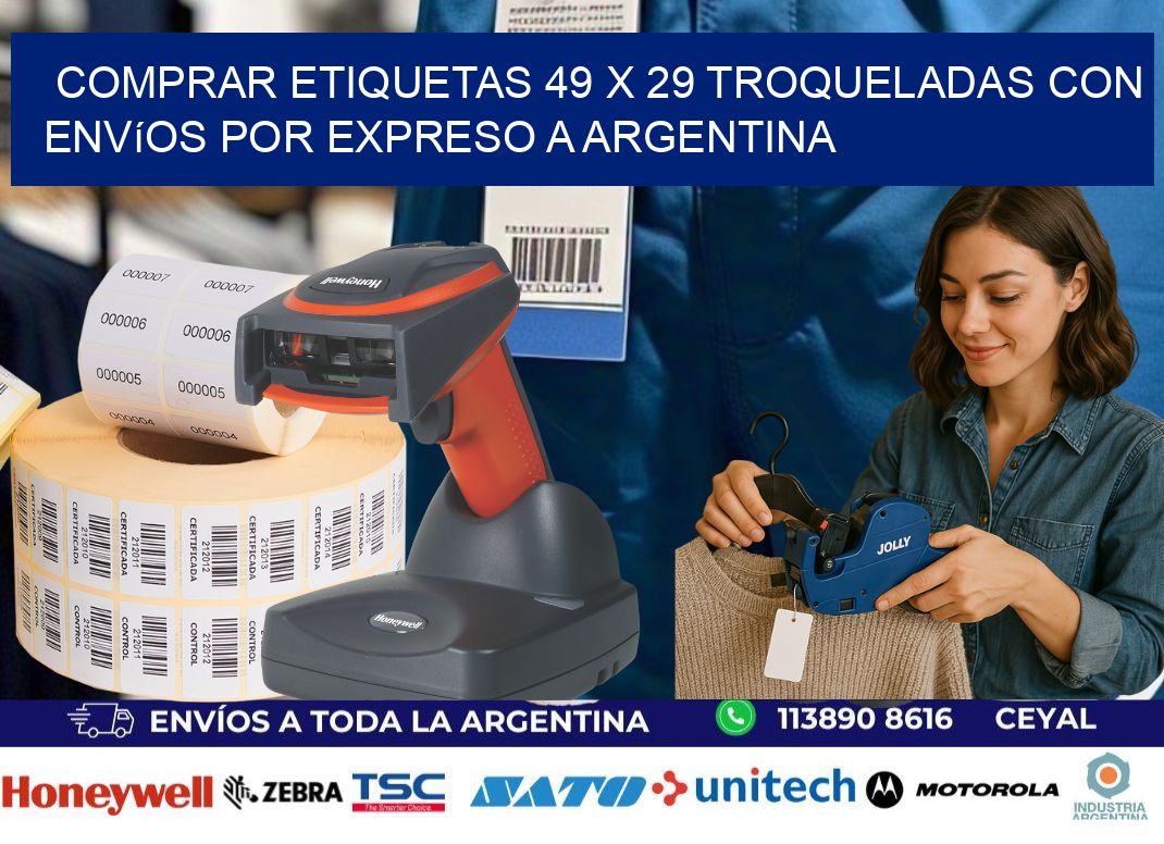 Comprar etiquetas 49 x 29 troqueladas con envíos por expreso a Argentina