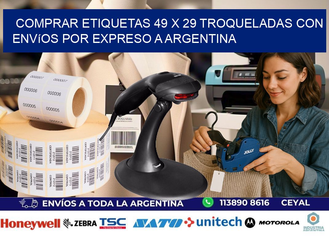 Comprar etiquetas 49 x 29 troqueladas con envíos por expreso a Argentina