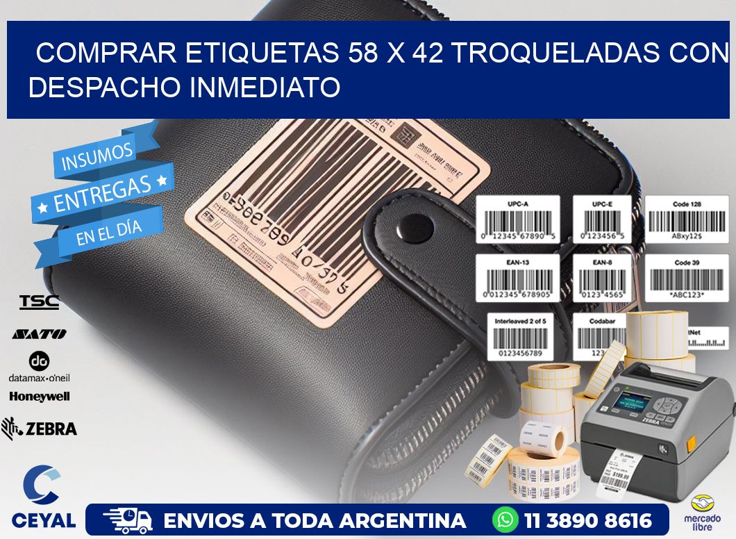 Comprar etiquetas 58 x 42 troqueladas con despacho inmediato