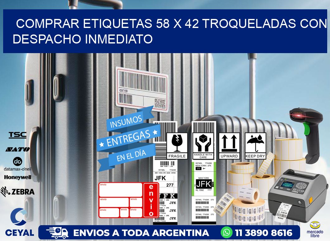 Comprar etiquetas 58 x 42 troqueladas con despacho inmediato