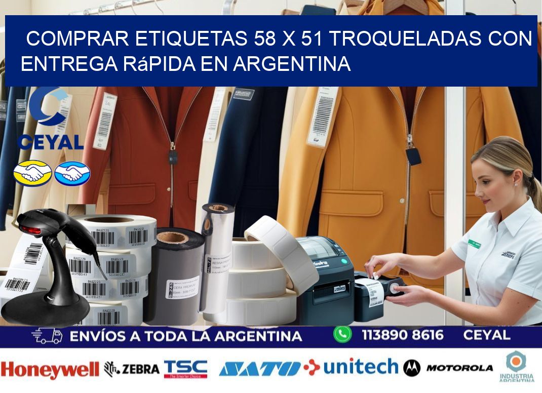 Comprar etiquetas 58 x 51 troqueladas con entrega rápida en Argentina