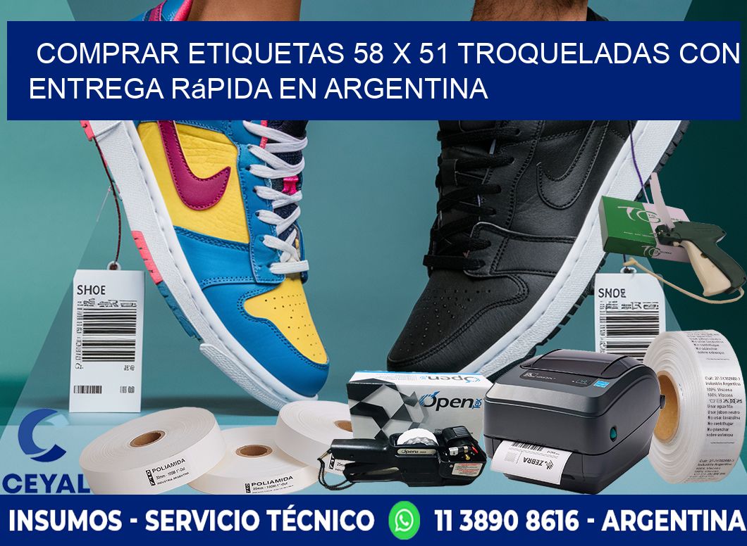 Comprar etiquetas 58 x 51 troqueladas con entrega rápida en Argentina
