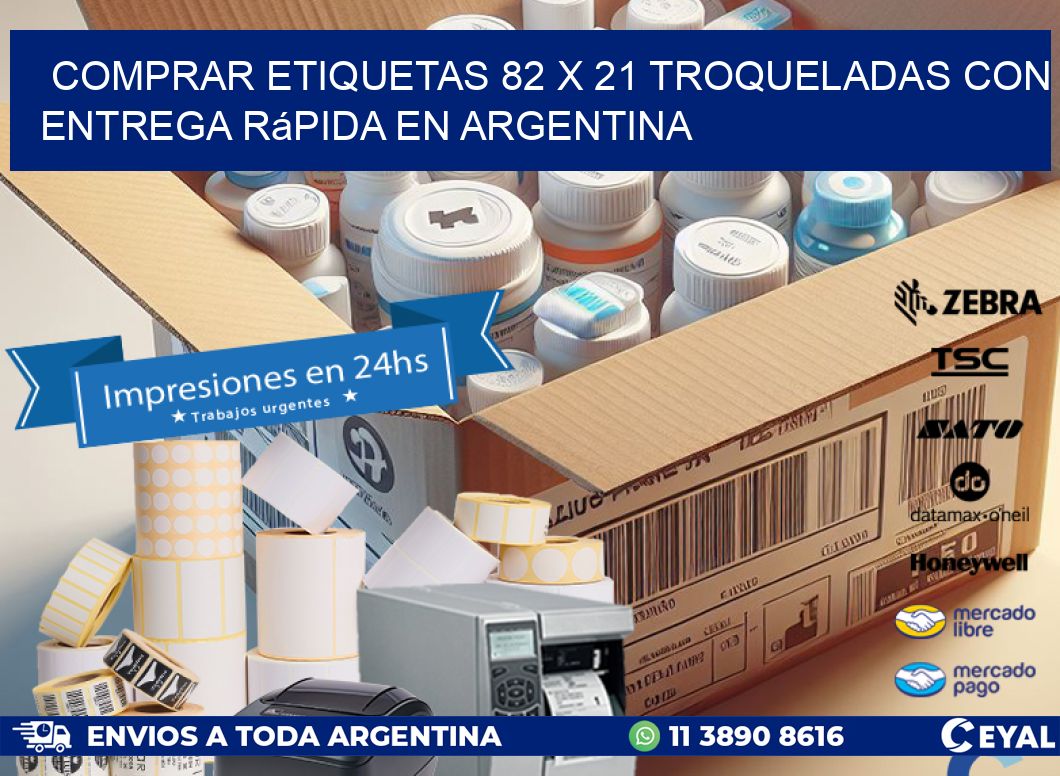 Comprar etiquetas 82 x 21 troqueladas con entrega rápida en Argentina