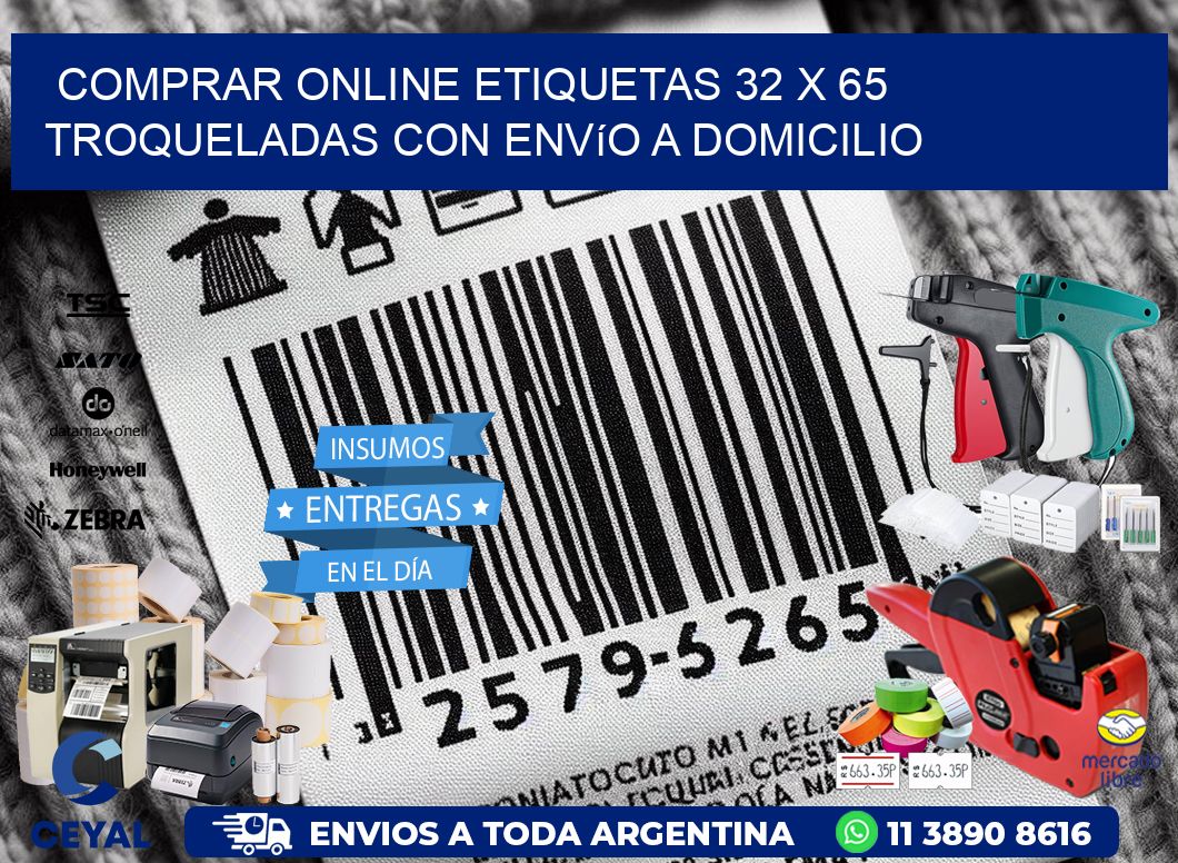 Comprar online etiquetas 32 x 65 troqueladas con envío a domicilio