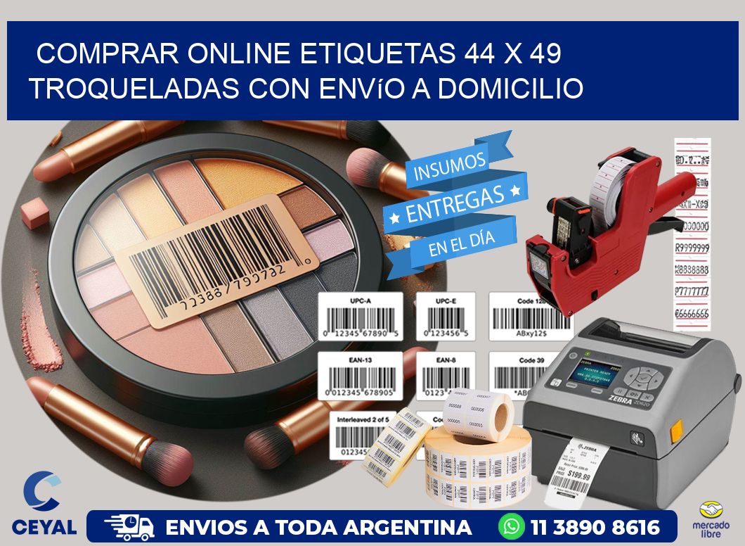 Comprar online etiquetas 44 x 49 troqueladas con envío a domicilio