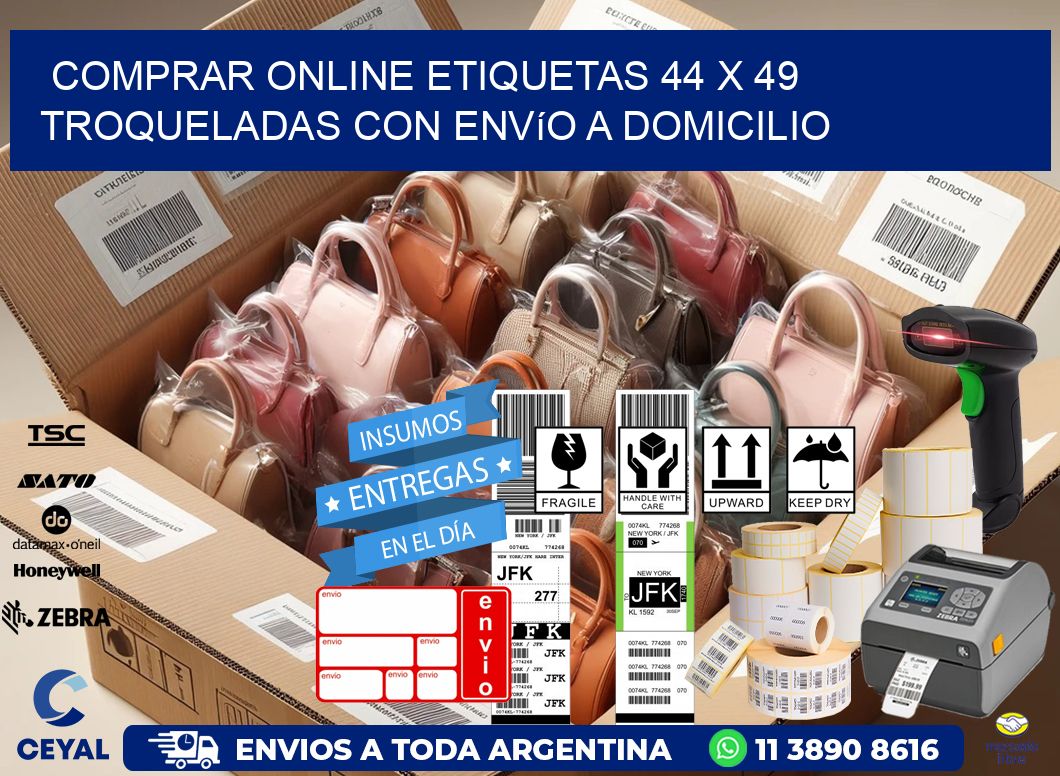 Comprar online etiquetas 44 x 49 troqueladas con envío a domicilio