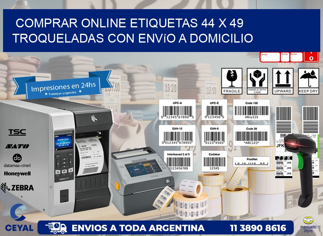 Comprar online etiquetas 44 x 49 troqueladas con envío a domicilio