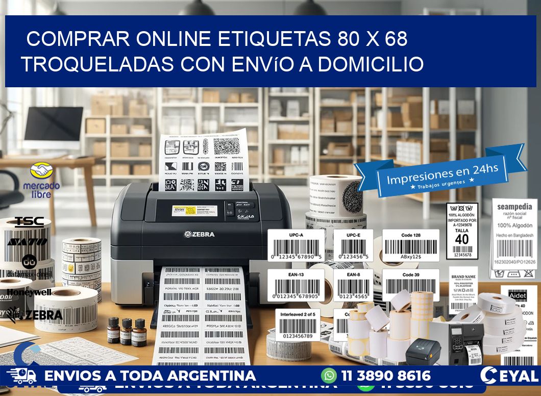 Comprar online etiquetas 80 x 68 troqueladas con envío a domicilio