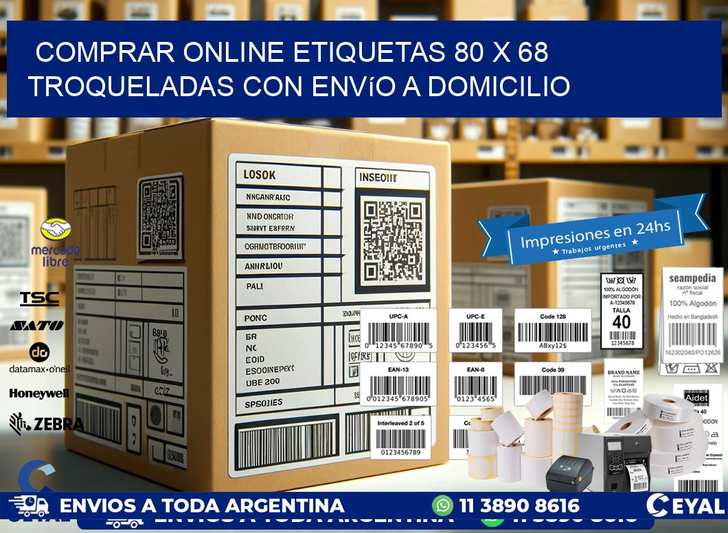 Comprar online etiquetas 80 x 68 troqueladas con envío a domicilio