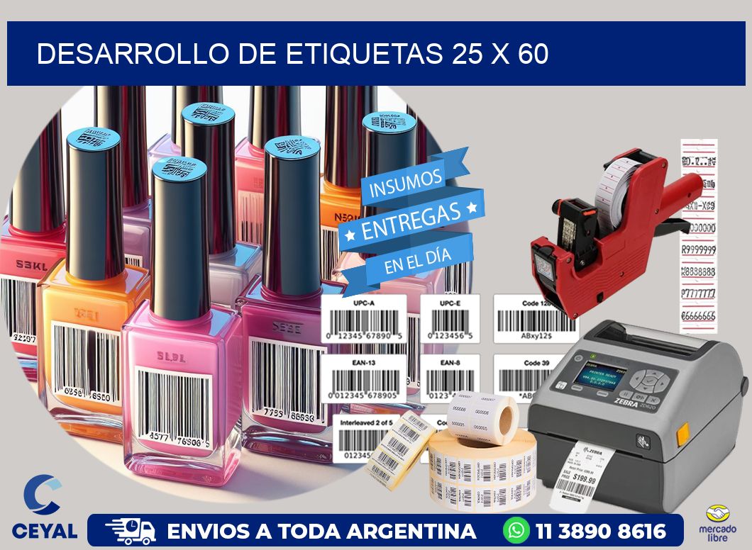 Desarrollo de etiquetas 25 x 60