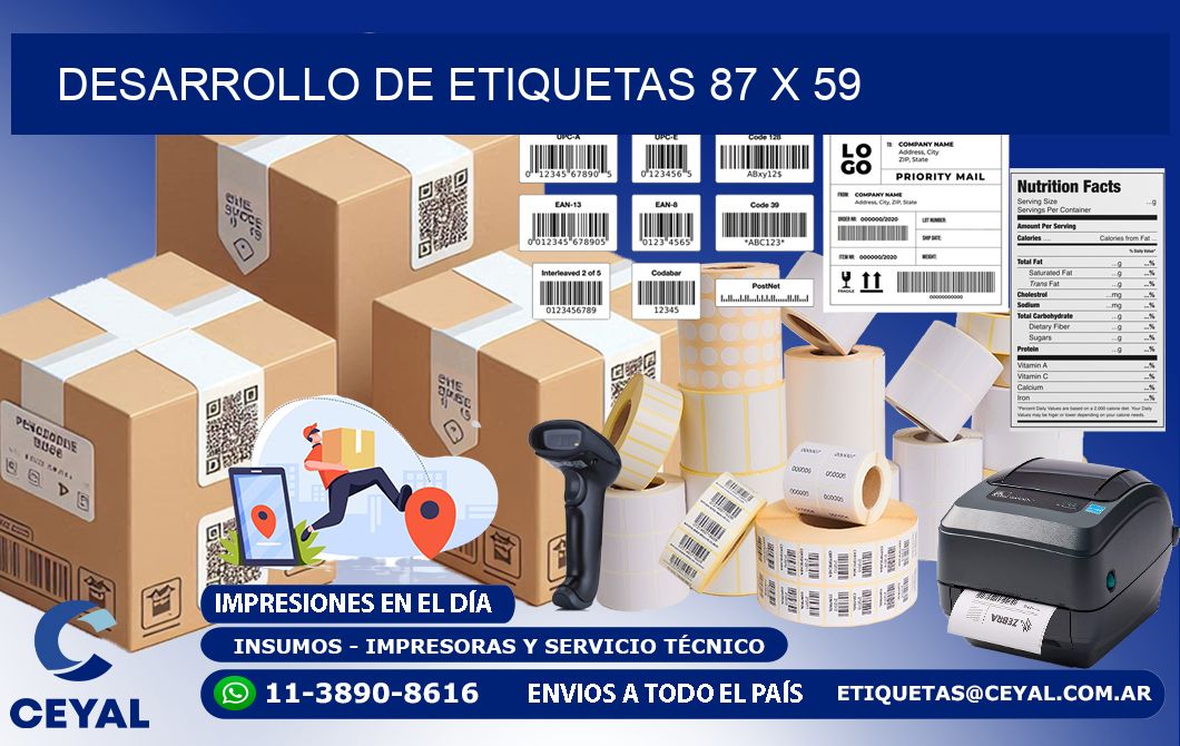 Desarrollo de etiquetas 87 x 59