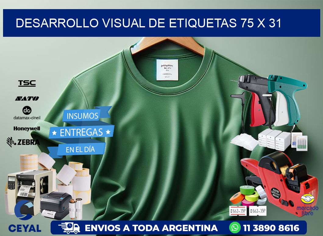 Desarrollo visual de etiquetas 75 x 31