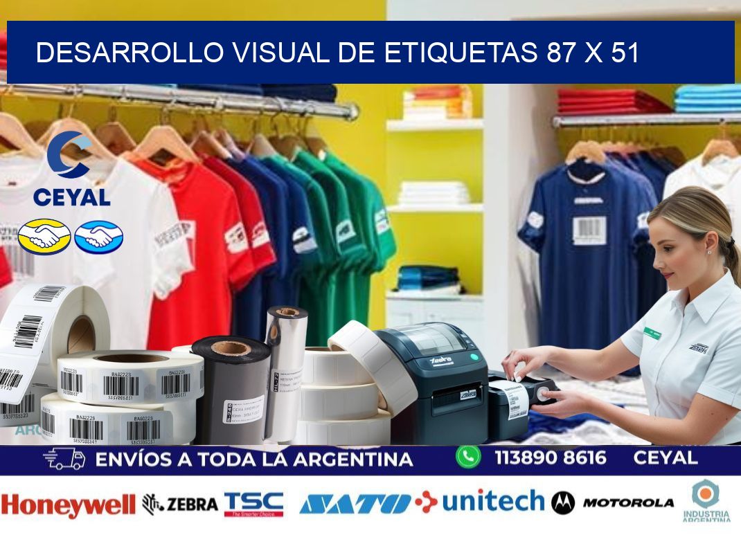 Desarrollo visual de etiquetas 87 x 51