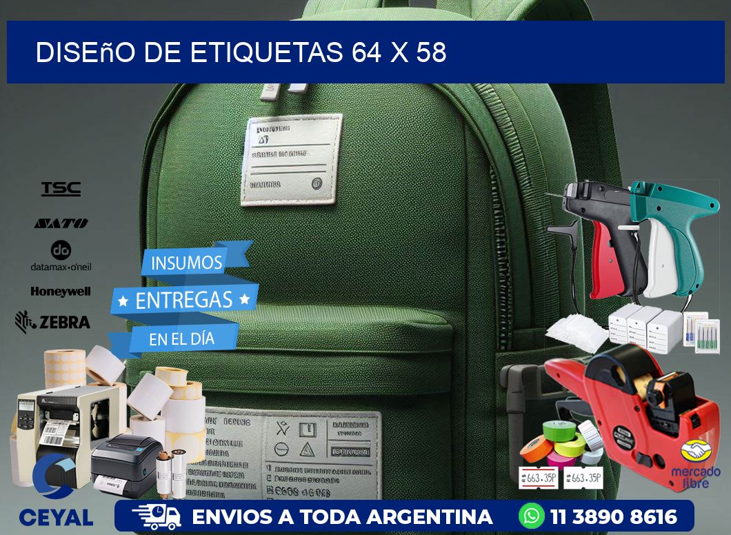 Diseño de etiquetas 64 x 58