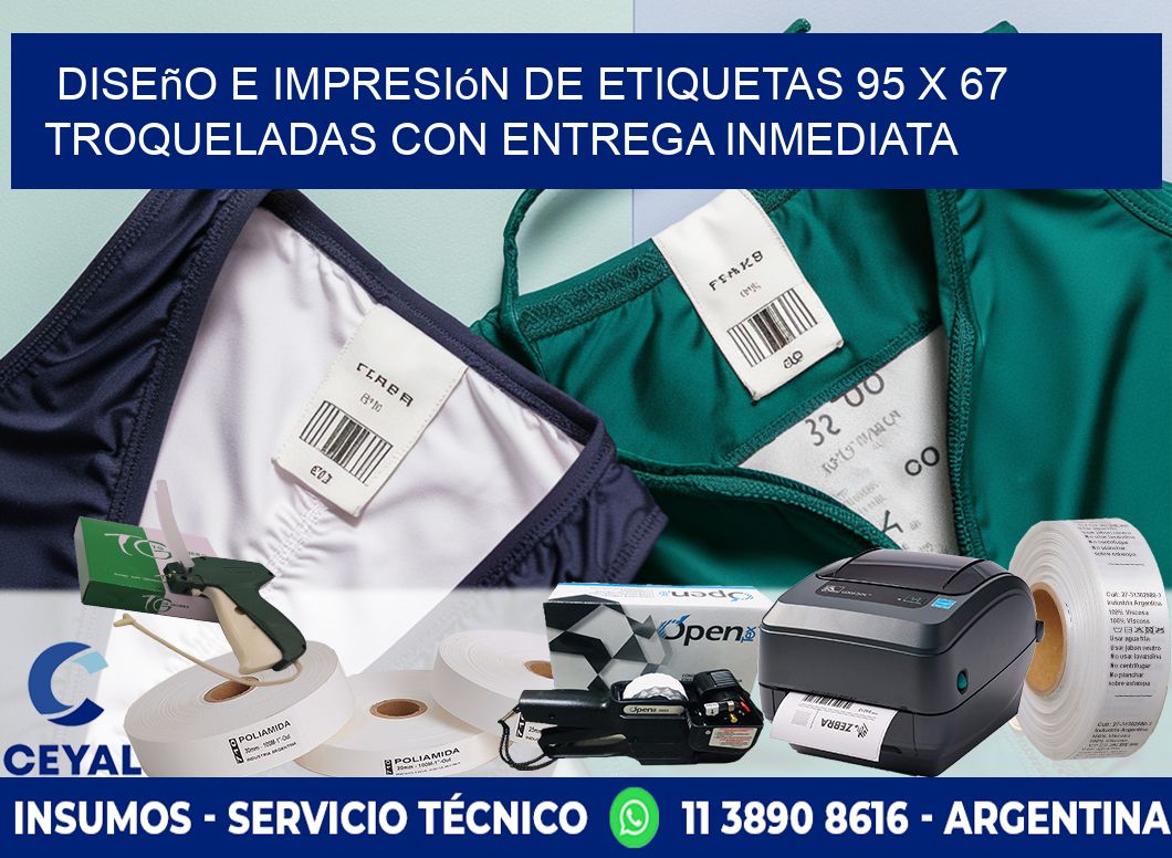 Diseño e impresión de etiquetas 95 x 67 troqueladas con entrega inmediata