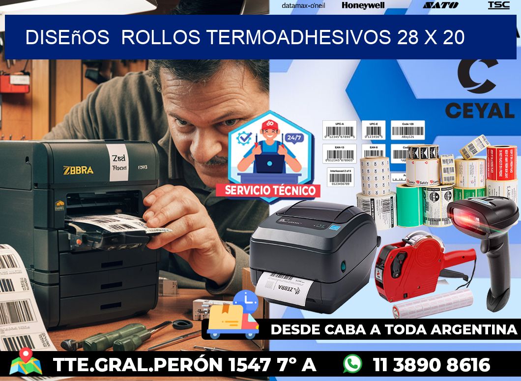 Diseños  ROLLOS TERMOADHESIVOS 28 x 20