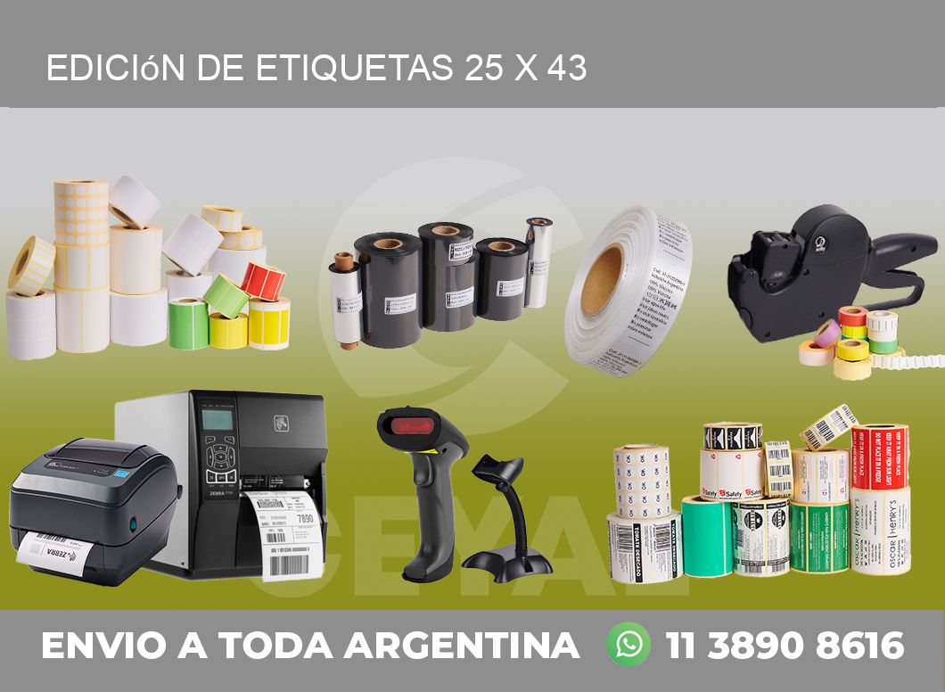 Edición de etiquetas 25 x 43