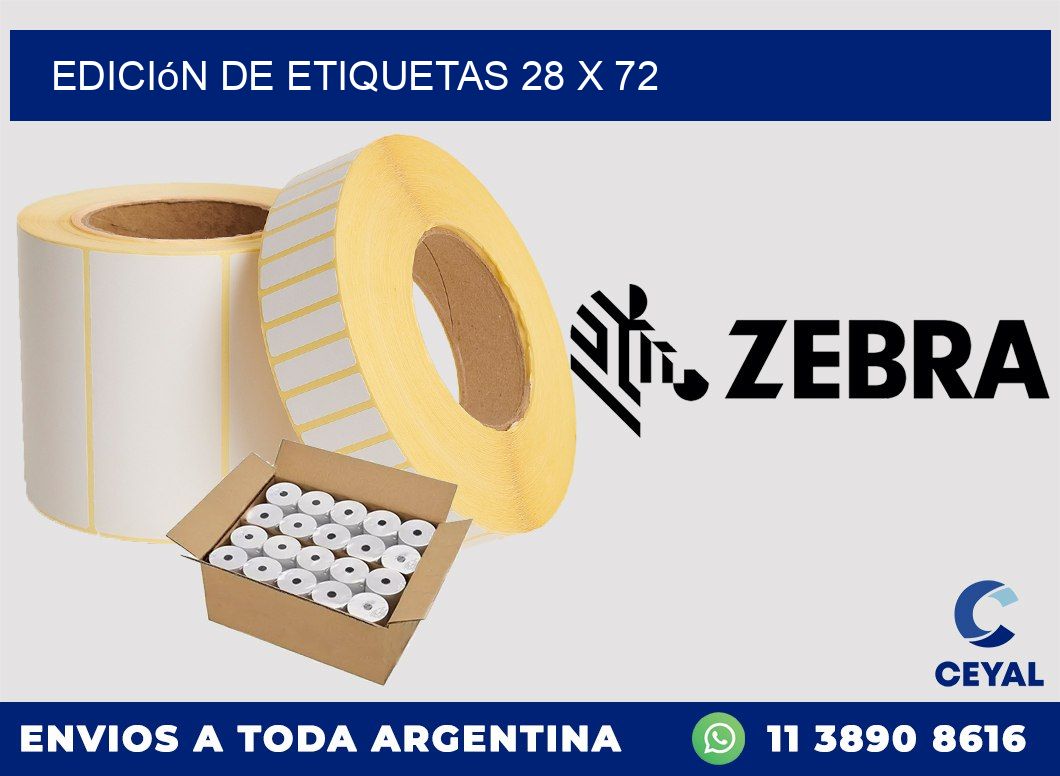 Edición de etiquetas 28 x 72