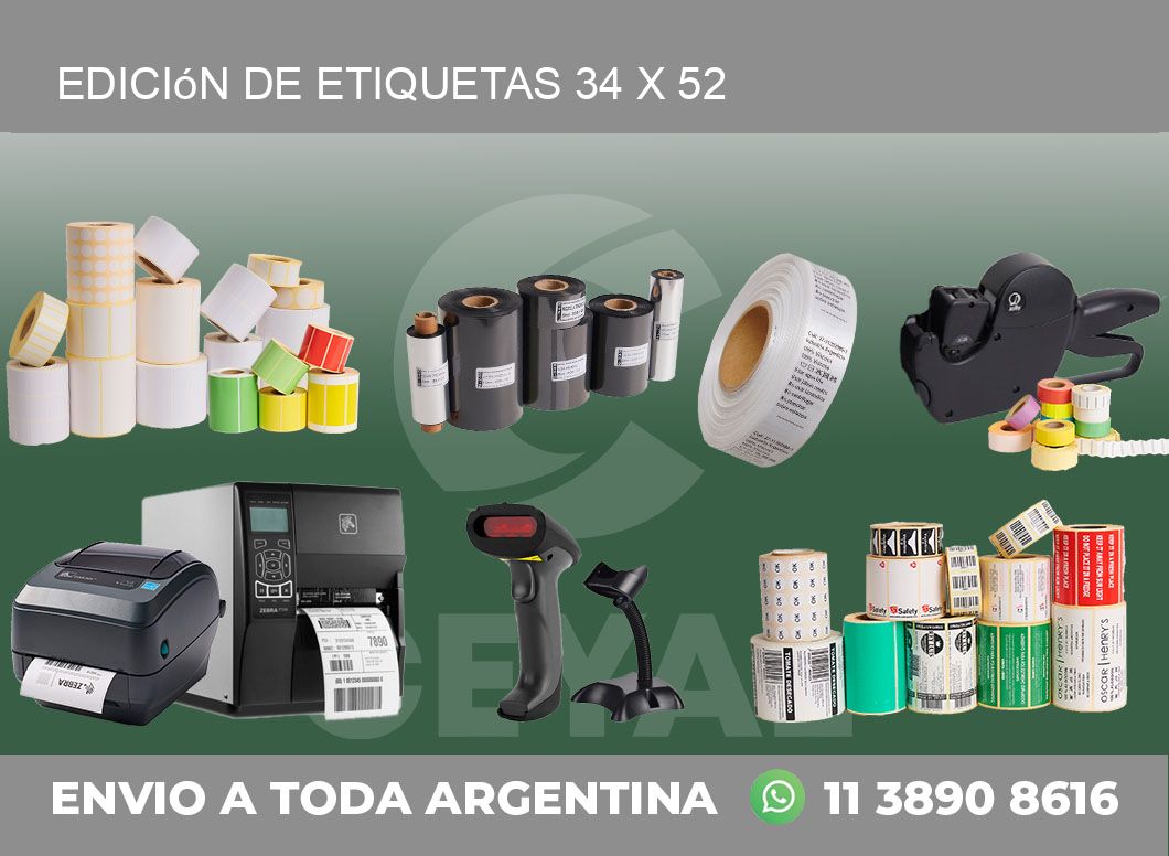 Edición de etiquetas 34 x 52