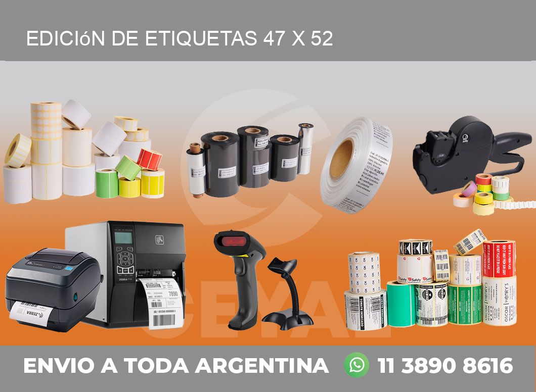 Edición de etiquetas 47 x 52