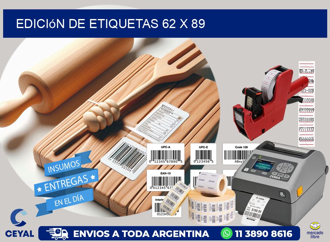 Edición de etiquetas 62 x 89