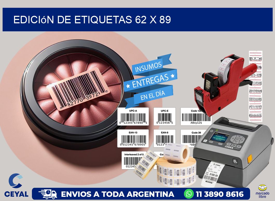 Edición de etiquetas 62 x 89