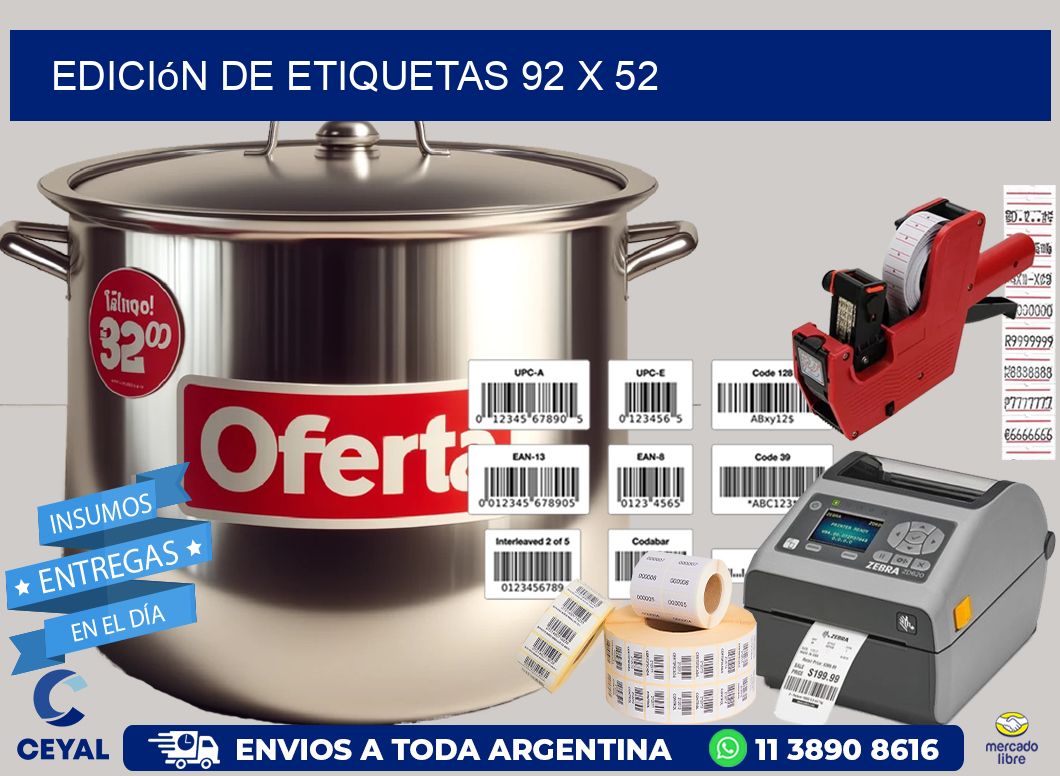 Edición de etiquetas 92 x 52