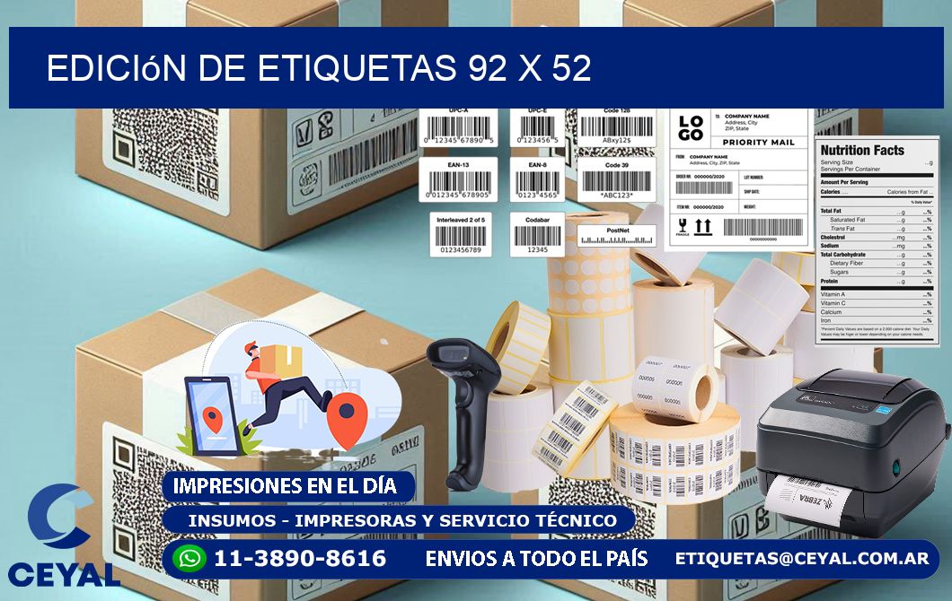 Edición de etiquetas 92 x 52
