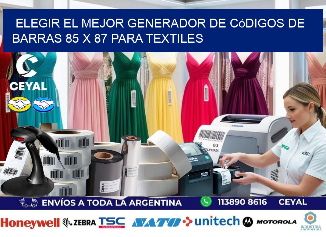 Elegir el Mejor Generador de Códigos de Barras 85 x 87 para Textiles