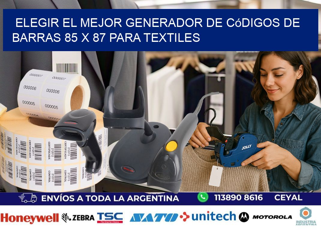 Elegir el Mejor Generador de Códigos de Barras 85 x 87 para Textiles