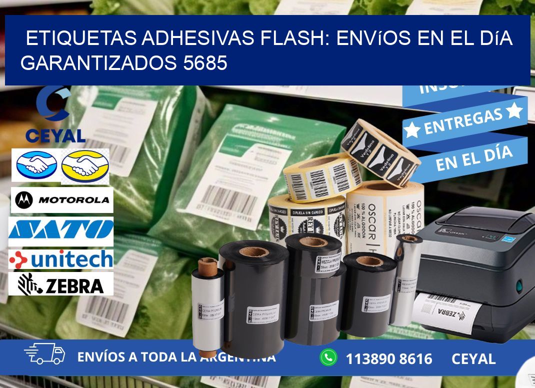 Etiquetas adhesivas Flash: Envíos en el Día Garantizados 5685