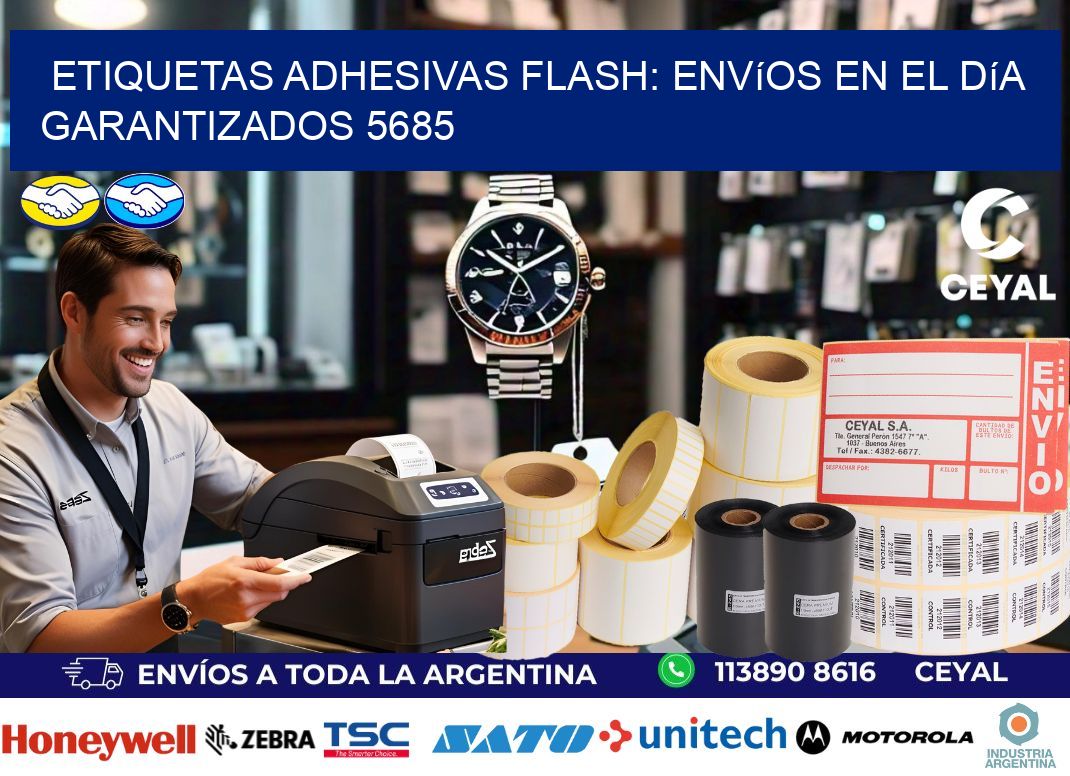 Etiquetas adhesivas Flash: Envíos en el Día Garantizados 5685