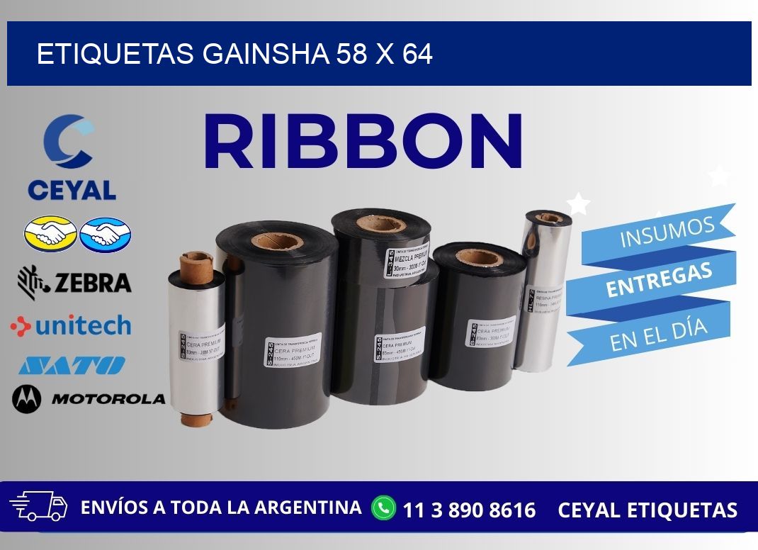 Etiquetas gainsha 58 x 64