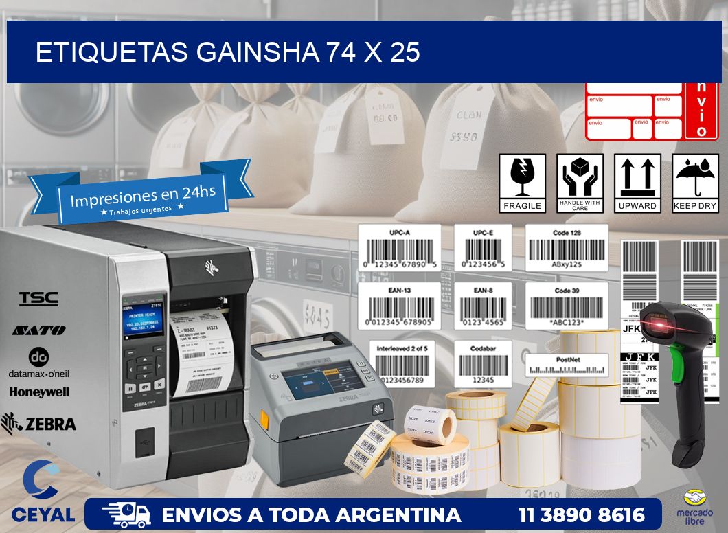 Etiquetas gainsha 74 x 25