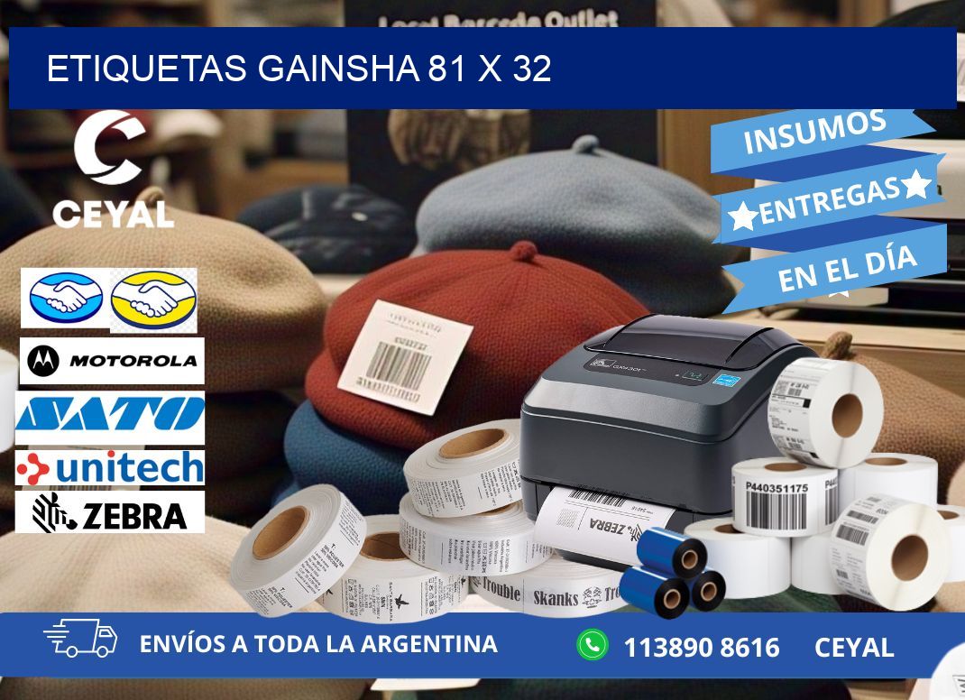 Etiquetas gainsha 81 x 32