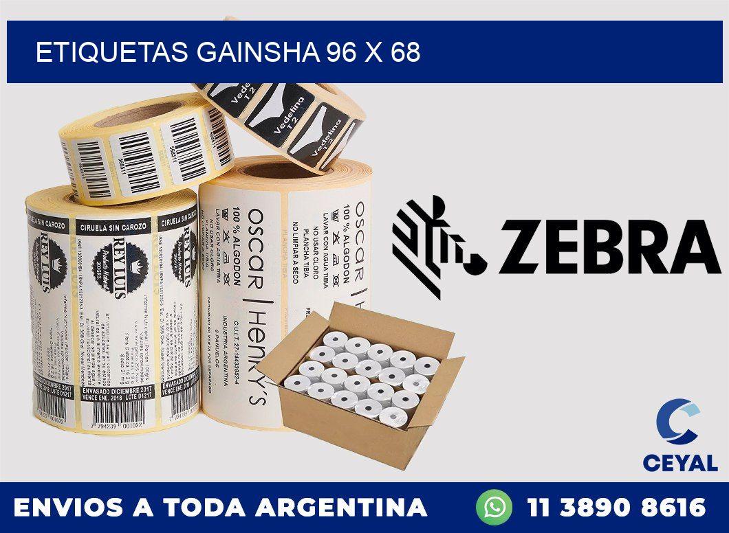 Etiquetas gainsha 96 x 68