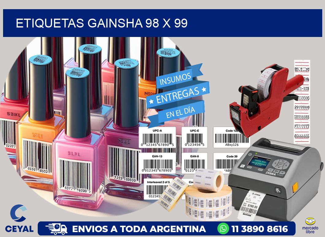 Etiquetas gainsha 98 x 99
