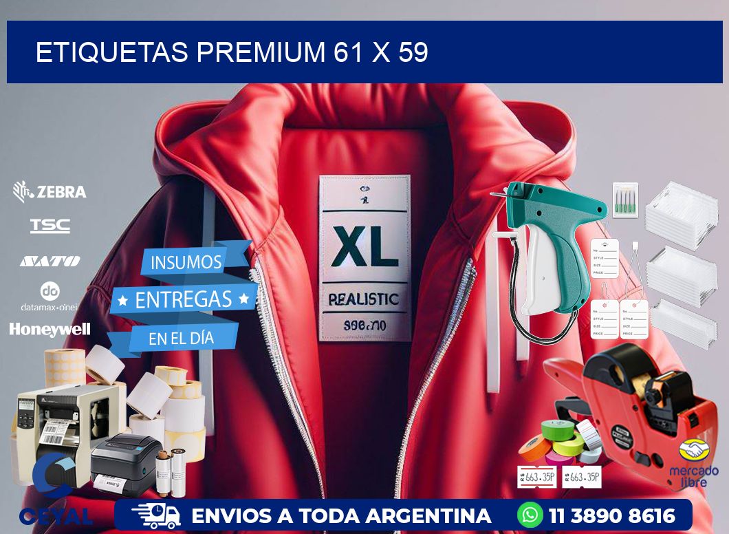 Etiquetas premium 61 x 59