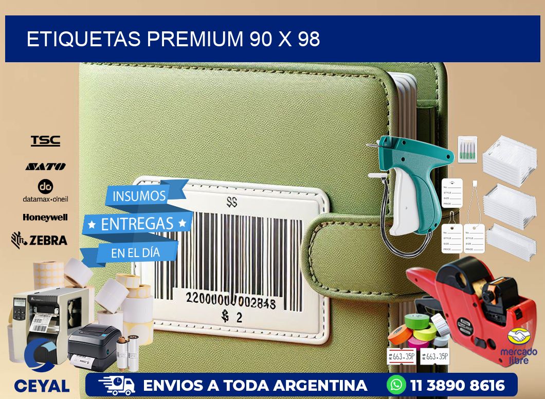 Etiquetas premium 90 x 98