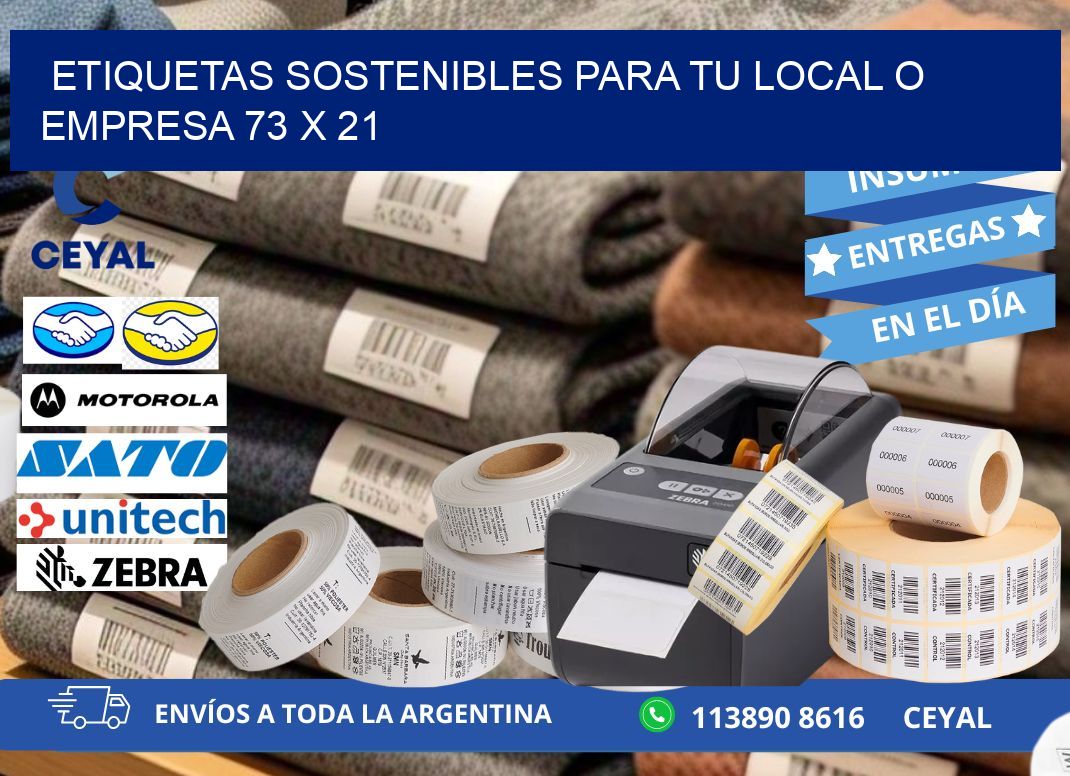 Etiquetas sostenibles para tu local o empresa 73 x 21