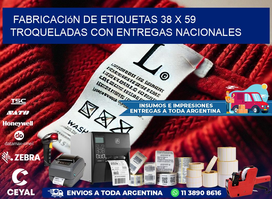 Fabricación de etiquetas 38 x 59 troqueladas con entregas nacionales