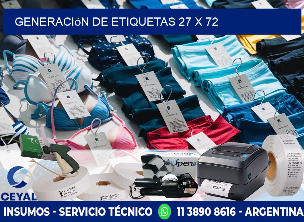 Generación de etiquetas 27 x 72