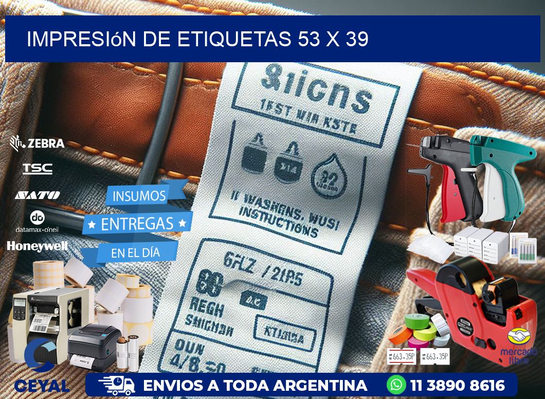 Impresión de etiquetas 53 x 39
