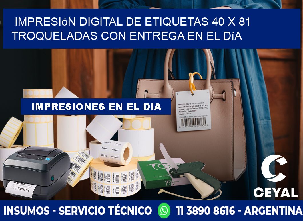 Impresión digital de etiquetas 40 x 81 troqueladas con entrega en el día